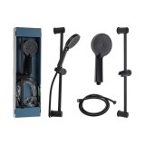 Cumpara ieftin Set dus cu bara reglabila si dus de mana , Finisaj negru mat, design modern