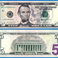 USA SUA █ bancnota █ 5 Dollars █ 2021 █ P-551 █ B2 New York █ UNC █ necirculata