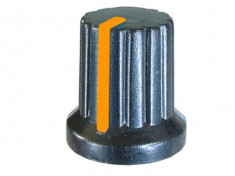 Buton pentru potentiometru, 15mm, plastic, negru-portocaliu, 15x15mm - 127081 foto