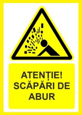 Placuta atentie scapari de abur foto