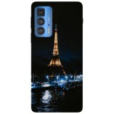 Husa compatibila cu Motorola Moto G71 5G model Tour Eiffel at night, Silicon, TPU, Viceversa, Transparent, Carcasa