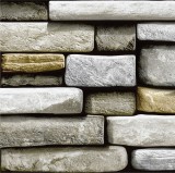 Autocolant piatra Gekkofix Rectangle Stones 14105, gri, 0.45 m