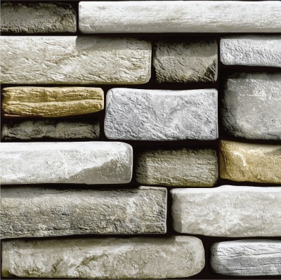 Autocolant piatra Gekkofix Rectangle Stones 14105, gri, 0.45 m foto