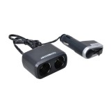 Priza auto tripla Automax 12V/ 24V DC, cu 3 iesiri DC + 1 iesire USB