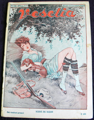 Revista &amp;rdquo;VESELIA&amp;rdquo; &amp;ndash; Nr. 42 / 1936, ilustratii erotice art deco foto