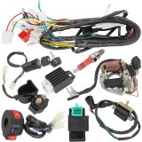 Instalatie Electrica Completa ATV 125cc (9 in 1): CDI, Magnetou, Bobina, Releu, Contact, Bloc Lumini, Bujie - Cross/Quad/Bashan 50-125cc