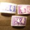 3 Timbre Oficiul Britanic in Tanger : 3p 1946 si 2 1/2p si 3p (pliu) supratipar