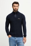 Aeronautica Militare pulover de bumbac culoarea bleumarin, light, cu turtleneck, MA1572UL00409