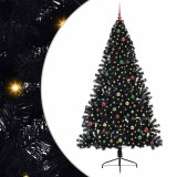VidaXL Pom de Crăciun artificial pre-iluminat Negru 240 cm PVC 3397175