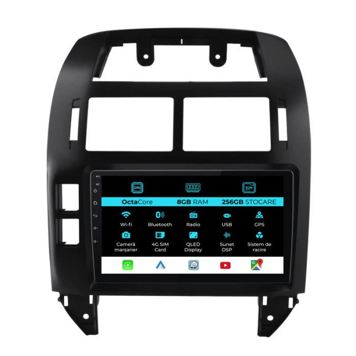 Navigatie Dedicata Volkswagen Polo (2004-2011), 9Inch, 8Gb Ram, 256Gb Stocare, Carplay