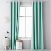 Draperie opaca cu inele Jemidi, 140 x 250 cm, Verde, Poliester, 55309.03