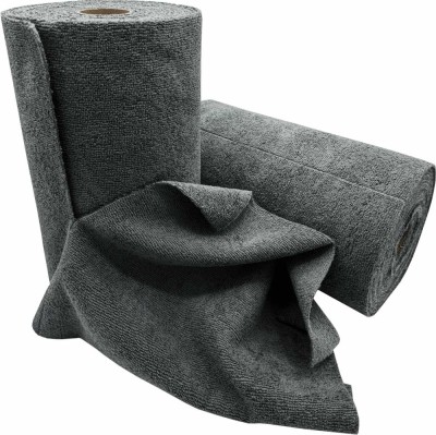 Rola de lavete din microfibra, VENTLEX, 20 lavete, 25x25 cm, 200GSM, Capacitate mare de absorbtie, Reutilizabile, Negru foto