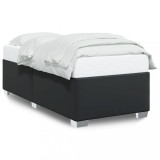Cumpara ieftin Cadru de pat, negru, 90x190 cm, piele ecologica