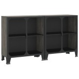 Cumpara ieftin Dulapuri de depozitare, 2 buc., gri, 72x36x82 cm, metal/MDF