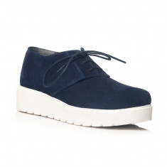 Pantofi piele intoarsa Paige Bleumarin - sau Orice Culoare