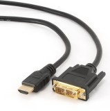 CABLU video GEMBIRD, adaptor HDMI (T) la DVI-D SL (T), 1.8m, conectori auriti, negru, &quot;CC-HDMI-DVI-6&quot; (timbru verde 0.18 lei)