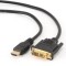 CABLU video GEMBIRD, adaptor HDMI (T) la DVI-D SL (T), 1.8m, conectori auriti, negru, &quot;CC-HDMI-DVI-6&quot; (timbru verde 0.18 lei)
