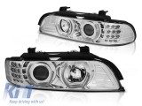 Set de faruri tuning cu ochi de &icirc;nger LED 3D, potrivit pentru BMW E39 09.1995-05.2003 sedan/combinate, stanga si dreapta Performance AutoTuning