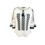 Bluza tip ie traditionala, dama, ML09, marime L, alb /negru glossy