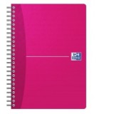Caiet organizator Oxford Office Essentials, A5 90 file, hartie Optik 90g/mp, spira dubla, scribzee, patratele, culoare roz