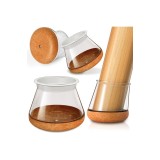 Set de 24 capace transparente din silicon pentru picioarele scaunelor, cu protecții din p&acirc;slă, OCONDA (28-40mm)