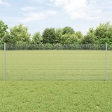 VidaXL Gard din S&acirc;rmă Sudată cu 44 U Poste Argintie 0.8x100 m Oțel