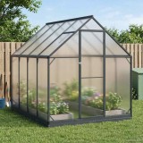 vidaXL Seră de grădină cu ușă Antracit 183,5 x 243,5 x 207 cm 3433042