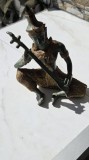 Statueta vintage Buda cantand la chitara