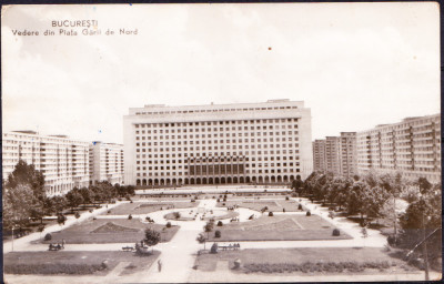 AMS - ILUSTRATA 1030 BUCURESTI - VEDERE DIN PIATA GARII DE NORD, 1963, CIRC. foto