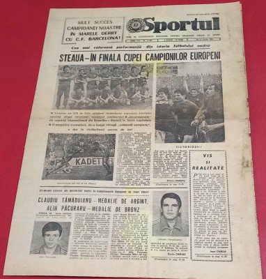 Ziar Sportul 17.04.1986 STEAUA in Finala CCE foto
