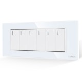 Cumpara ieftin Intrerupator Mecanic 6 Posturi LUXION cu Rama din Sticla, Standard Italian, 6M SmartElectro IntelligentHouse