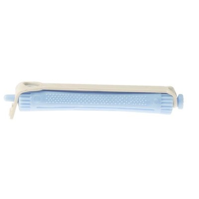 Set 12 bucati bigudiuri profesionale din plastic cu elastic pentru permanent culoare Albastra 80 mm x grosime 13 mm foto