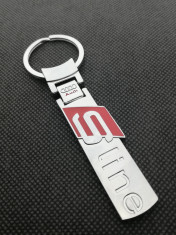 Breloc Auto Audi S6 logo argintiu accesorii cheie masina model 2 cadou unisex foto