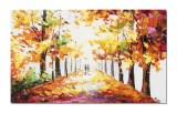 Tablou stilizat pictat manual, Impreuna pe cararea vietii, 100x60cm ulei pe panza, Spectaculos