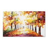 Tablou stilizat pictat manual, Impreuna pe cararea vietii, 100x60cm ulei pe panza, Spectaculos