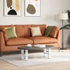 vidaXL Picioare Măsuță Cafea Albe 40x30 cm Oțel (2 buc) - Set Suport Metalic Mobilier Living, Design Modern cu Nivelatoare Reglabile