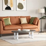 vidaXL Picioare Măsuță Cafea Albe 40x30 cm Oțel (2 buc) - Set Suport Metalic Mobilier Living, Design Modern cu Nivelatoare Reglabile