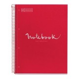 Caiet cu spira, Miquelrius, Emotion, A4, dictando, 80 file, coperta carton dur, rosu