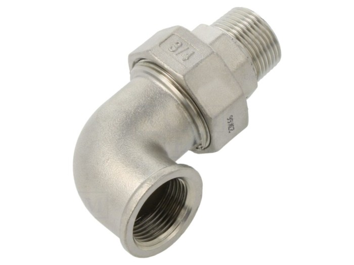 Conector cot 90&deg; G 3/4" inox
