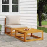 VidaXL Set canapea de grădină, 2 piese, cu perne, lemn masiv de acacia 360011