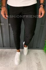 Pantaloni de trening pentru barbati - slim fit -negru- A5980 foto