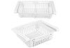 Organizator pentru frigider, extensibil 20-28 cm, plastic, alb, Oem