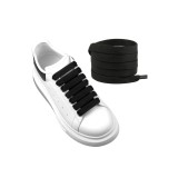 2 perechi șireturi plate de 12 mm grosime, rezistente la rupere, 140 cm &ndash; Negru