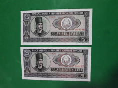 Bancnote romanesti 25lei 1966 serii consecutive unc foto