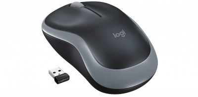 Mouse fara fir Logitech M185, 2.4 GHz cu mini receptor USB, 1000 DPI, gri - RESIGILAT foto