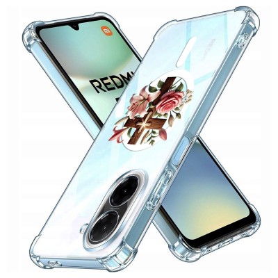 Husa antisoc pentru xiaomi redmi a5 4g - airbag magsafe, col&amp;Egrave;uri ranforsate - cross floral foto