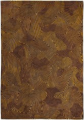 Covor Premium Belgian Model Meditation Gold 9227, Marime 140 x 200 cm, Maro, Antiderapant, Antialergic, Poliester si Latex, Living, Dormitor, Sufrager foto