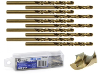 Set burghie pentru metal cu cobalt HSS 5mm 10 piese, GEKO G37050 foto