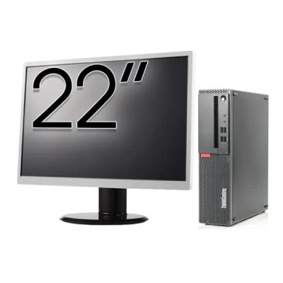 Pachet Calculator Second Hand LENOVO ThinkCentre M910s SFF, Intel Core i5-6500 3.20GHz, 8GB DDR4, 256GB SSD + Monitor 22 Inch foto