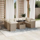 Gossi set canapele de gradina cu perne, 10 piese, bej, poliratan
